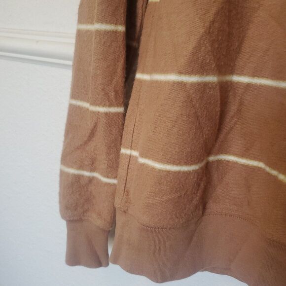 Katin Sweatshirt Mens Large Parks Reverse Fleece Striped Crew Neck Pullover Soft - Picture 9 of 16